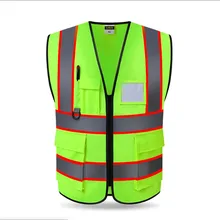 Защитная спецодежда Мульти Карманы Высокая Видимость Жилет Безопасности со светоотражающими полосками на открытом воздухе работы