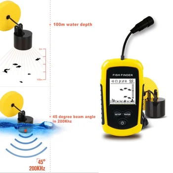 

100M Portable Sonar Fish Finders Fishing Tools Fishing Alarm Transducer Depth Echo Sounder Finders Kayak Ice Fishing c