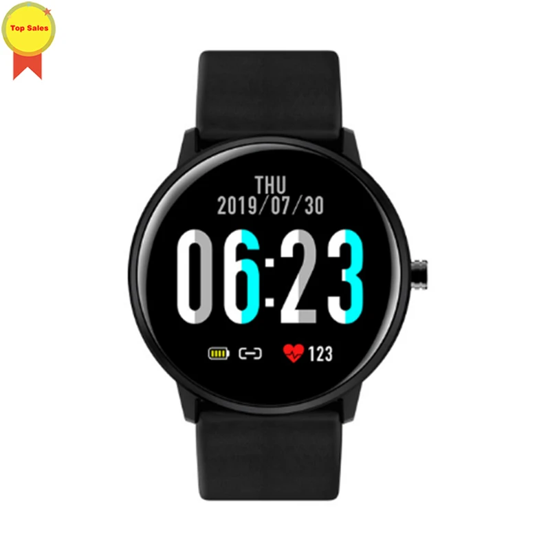 Модные часы Smart watch крови Давление Heart Rate Monitor часы IP68 Водонепроницаемый браслет шагомер зимний трикотажный спортивный комплект футбольной формы, умные часы - Цвет: black leather strap