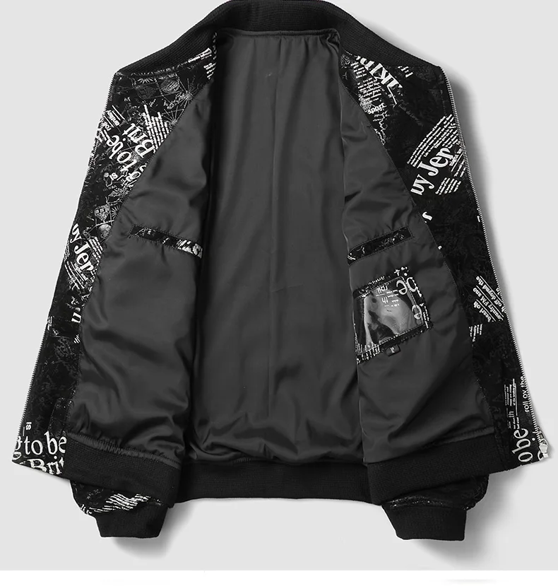 DK New Leather Genuine Clothing Men Short Real Sheepskin Leather Jacket Black Printing Ribbed Cuff Leather Outwear