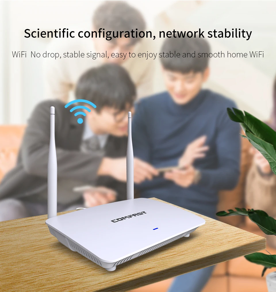 comfast CF-WR623N 300 Мбит/с беспроводной WiFi роутер Wi-Fi роутер/режим AP, 1WAN+ 3LAN RJ45 порты с двойной 5dBi wifi антенной