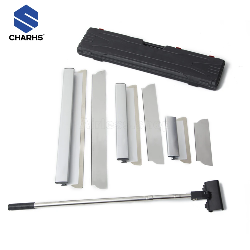 Charhs Skimming Blade Set-10", 24", 32" with Extendable Handle Spatula for Wall Tools Painting give Spare Blade 0.5mm 0.3mm