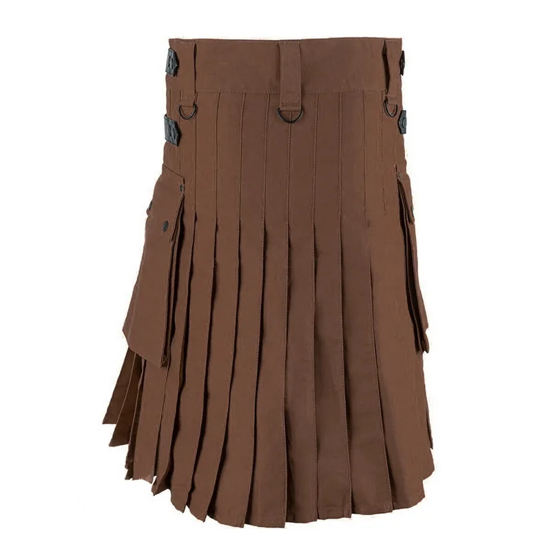 Low Price SHUJIN Men's Skirts Scottish Kilt Traditional Plaid Pocket Kendo Chain Gothic Punk Scottish Trouser Utility Kilt Hybrid Modern