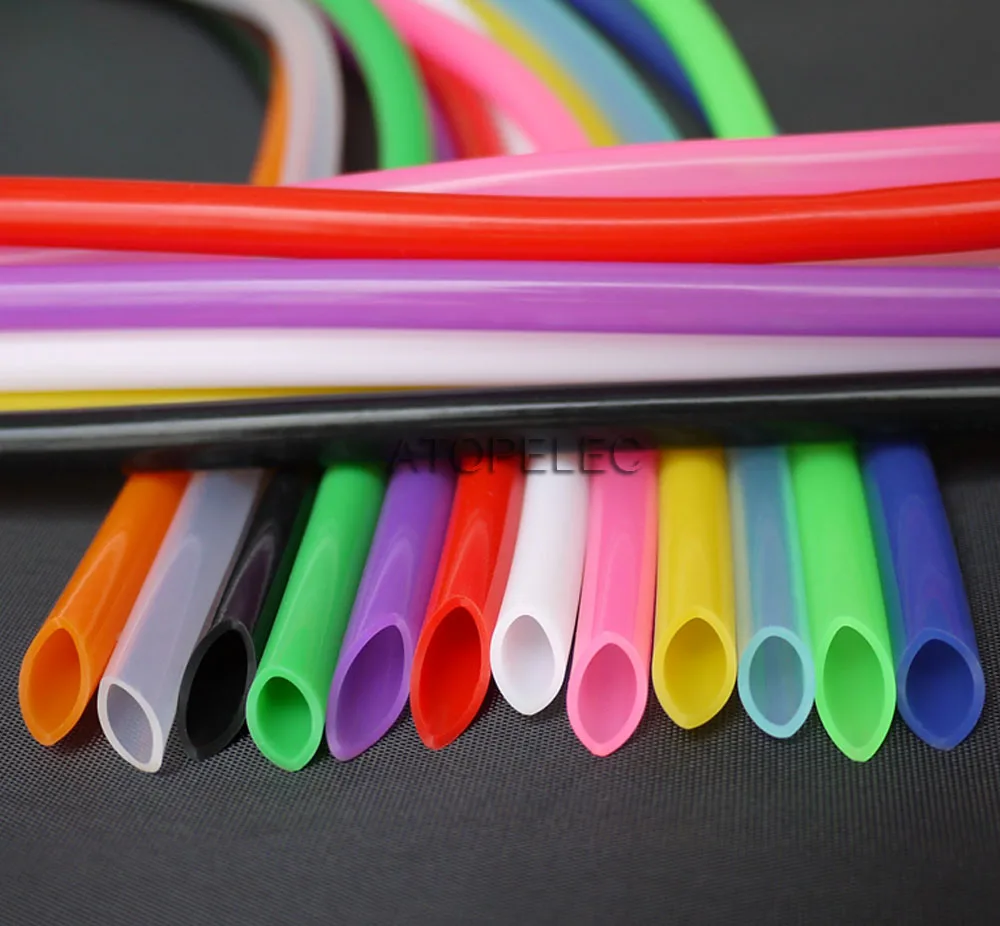 ID 2mm~14mm OD 4mm~18mm Silicone Tube Flexible Hose Pipe Food Grade Colourful 