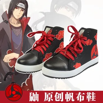 

2019 anime NARUTO Akatsuki Uchiha Itachi shoes Cosplay NARUTO Board shoes canvas shoes high tops for daily recreational sports
