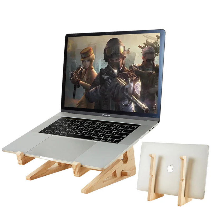 2 In 1 Wood Laptop Stand Increased Height for Macbook 13 15 Inch Vertical Base Cooling Notebook Tablet Phone Holder Mount | Автомобили и