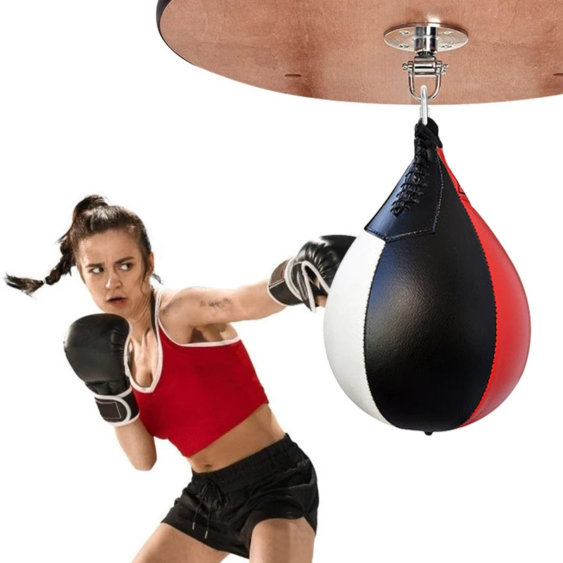 Ensemble de balles de vitesse en forme de poire, 1 pièce, pivot + boule de  vitesse, Fitness, boxe, réflexe thaïlandais, boxe, MMA, sac de vitesse,  accessoire - AliExpress