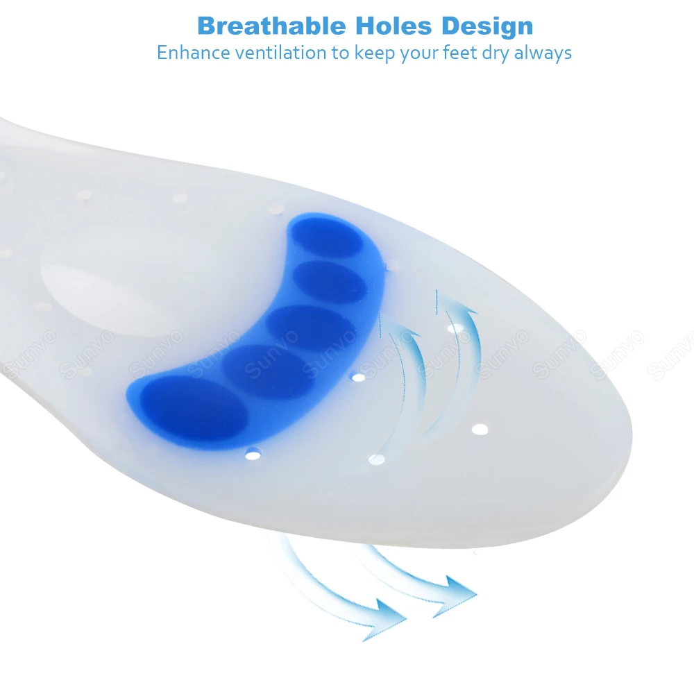 Medical Silicone Gel Insoles for Shoes Corrector Flat Feet Arch Support Plantar Fasciitis Orthopedic Insoles Foot Care Inserts