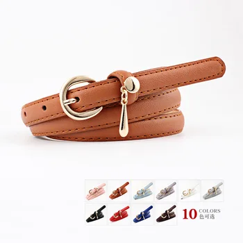 

New Fashion Women Strap with Gold Pendant Casual Ladies Belts for Jeans Dress Decorative Belts Gold Pin Buckles Leather PU Belt
