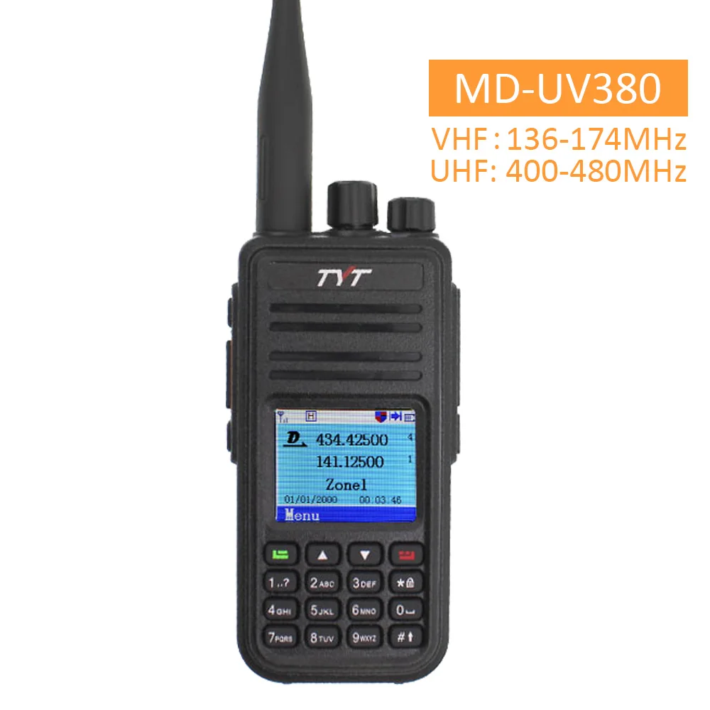 TYT MD-UV380 Walkie Talkie двухдиапазонного Радио УКВ цифровой DMR двухстороннее радио MDUV380 Dual Time Dlot трансивер