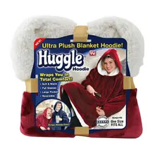 Ленивый с капюшоном ТВ одеяло для улицы Зимняя Куртка С Капюшоном Флисовая теплая одежда зимняя домашняя теплая одежда двойной бархат