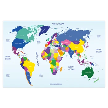 

World Map Poster Size Wall Decoration Large Map of The World 80x52cm Waterproof canvas map Decorative pain