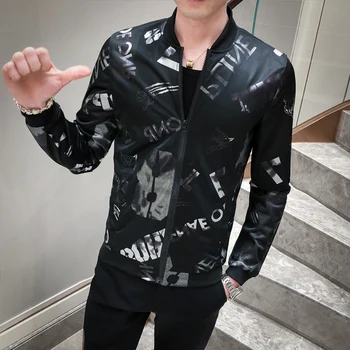 

Print Jacket Men Fashion 2020 Men Casual Bomber Jackets Long Sleeve Summer Sun Protection Clothing Slim Fit chaqueta hombre 5XL