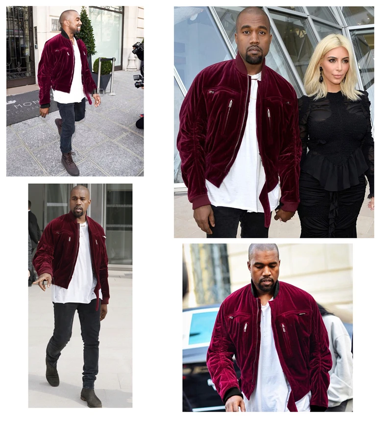 Bebovisi мужские вельветовые куртки с несколькими карманами Kanye уличная однотонная велюровая мужская куртка на молнии куртка-бомбер в стиле хип-хоп