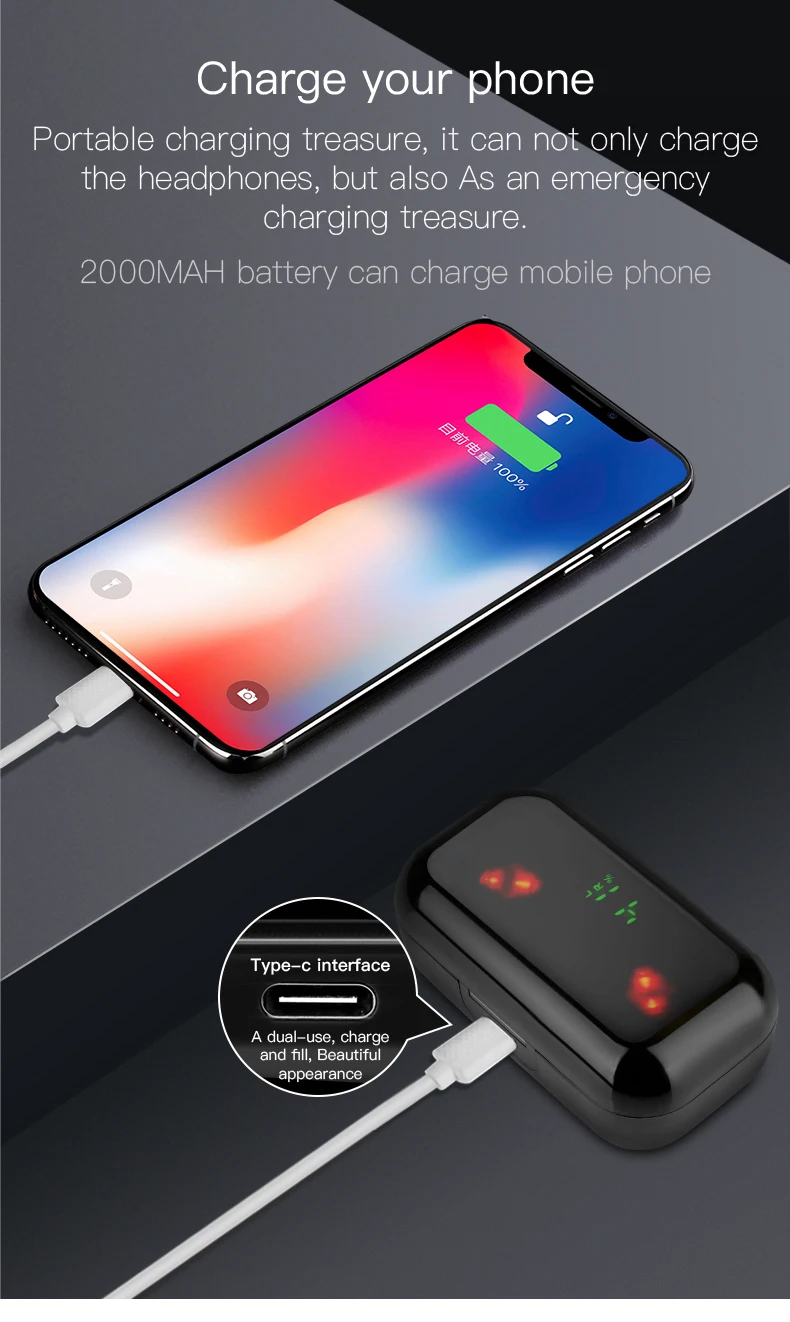 Ctype F6 TWS Bluetooth гарнитура Беспроводная Hi-Fi качество звука V5.0 наушники для спорта