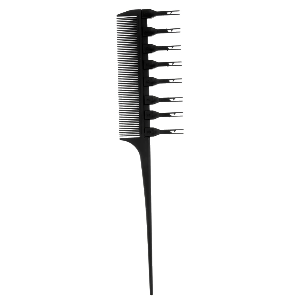 Salon Professional Weaver Highlighting Foiling Hair Comb Coloring Dye Brush with Different Size Replacement Hooks Set