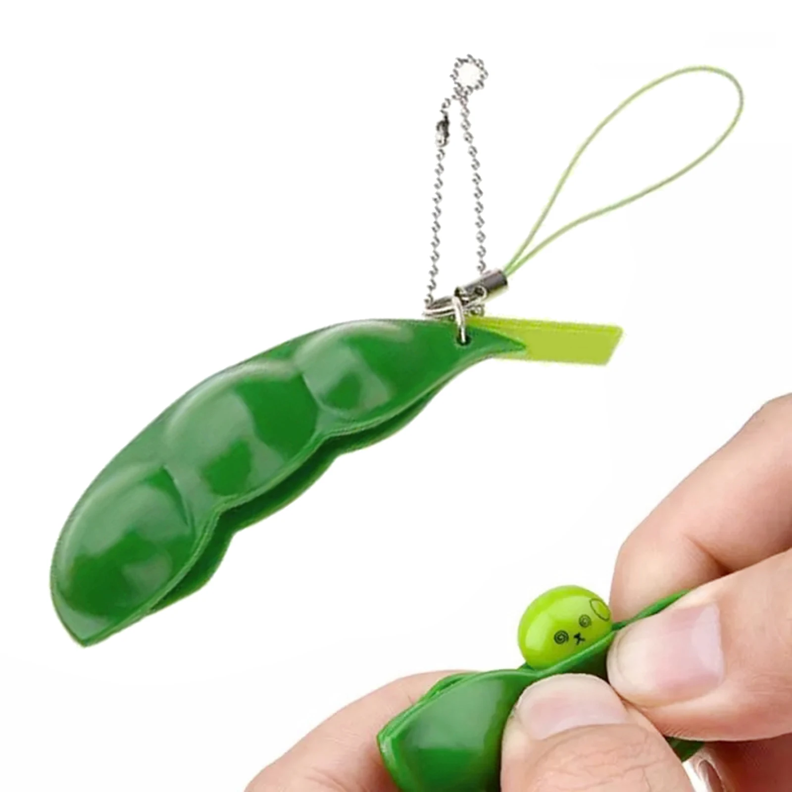 Decompression Bean Toys Squishy Squeeze Peas Beans Keychain Anti StressToy Gift Fidget Toys