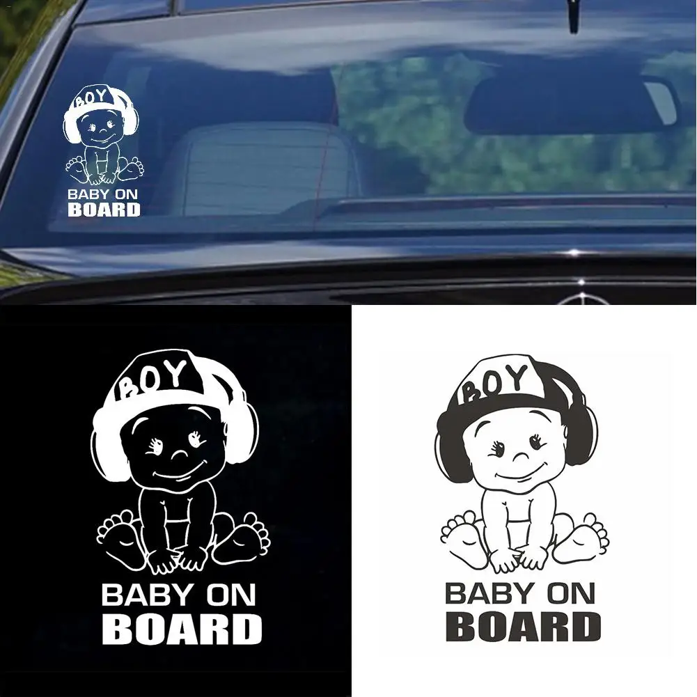 

For BABY ON BOARD Car Sticker Waterproof Fade-resistant Self-adhesive Creative Fashion Tail Warning Sign Decal 4.7"x7" Stickers