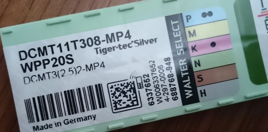 10 шт. карбидные вставки WALTER DCMT11T308-MP4 WPP20S