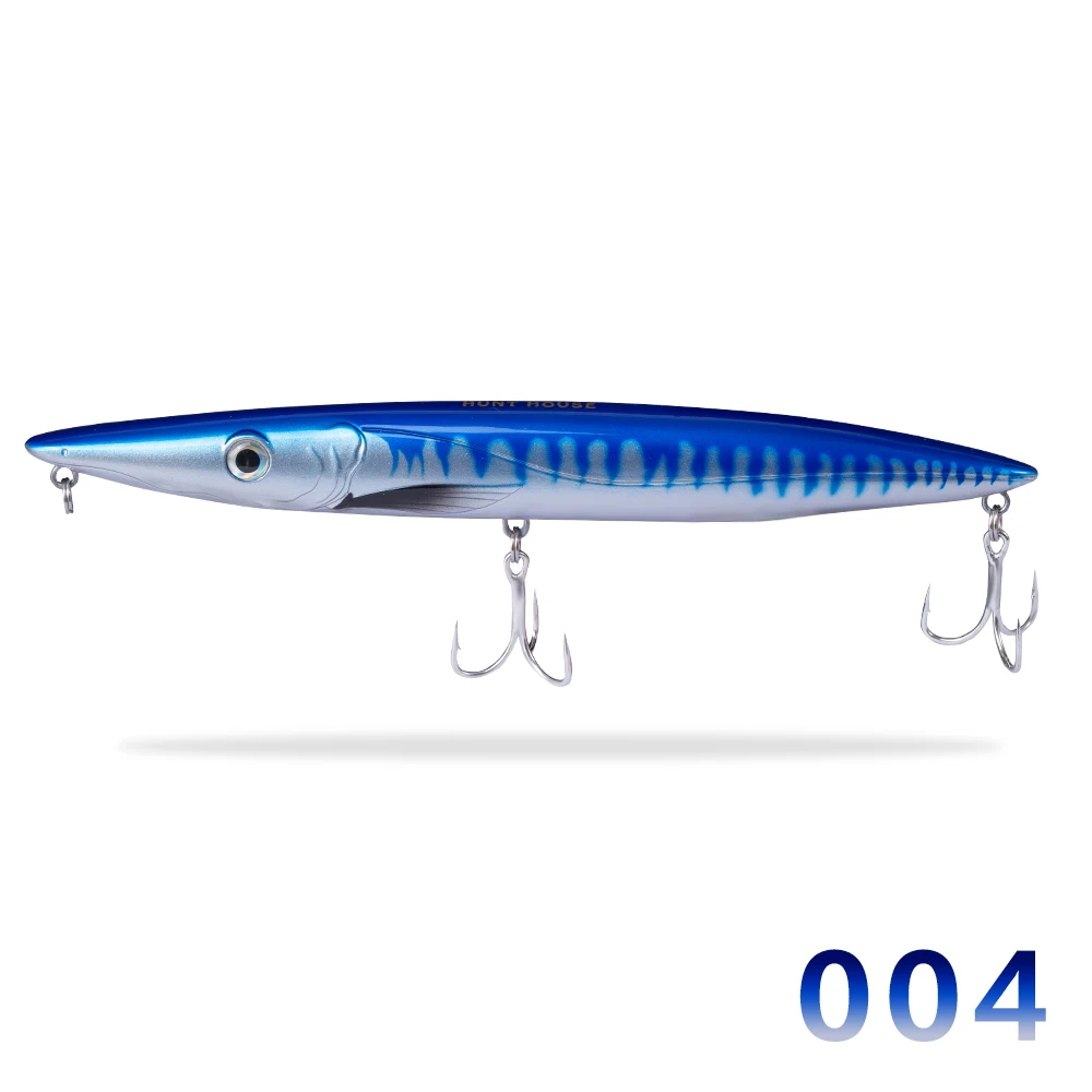 Hunthouse stickbaits приманка для рыбалки Карандаш жесткие рыболовные приманки Топ воды плавающие 195 мм 44 г Длинные литья плавающие приманки происхождения - Цвет: 004