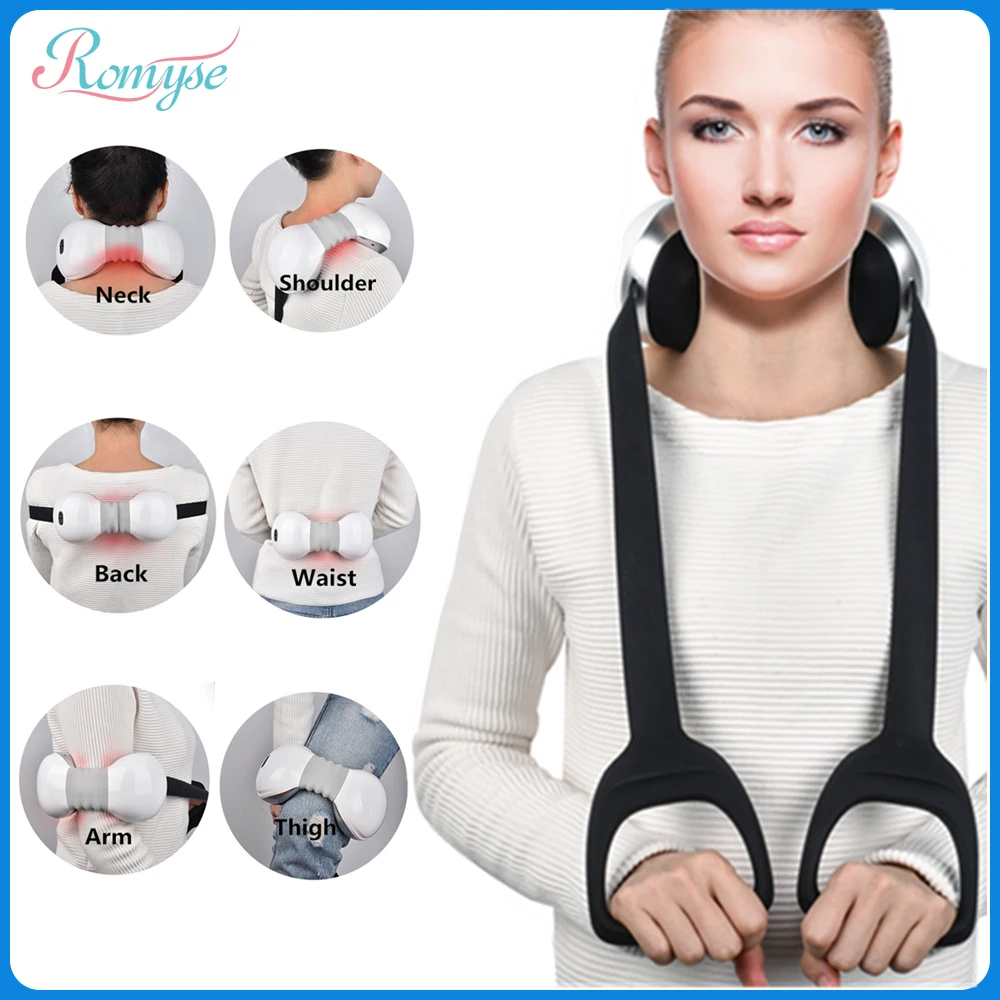 

USB Rechargeable Neck Massager Infrared Heating Cervical Traction Kneading Shiatsu Massager for Shoulder Back Waist