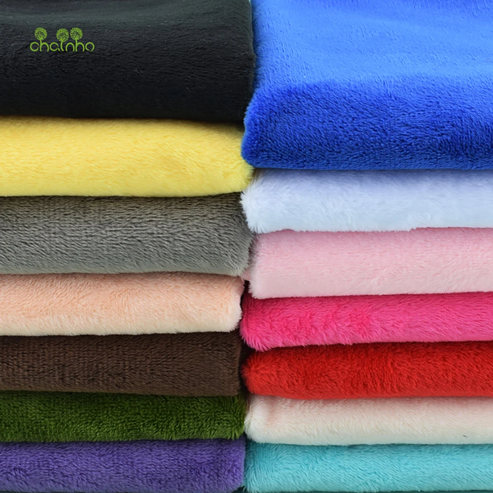 Chainho,Short Plush Fabric,DIY Quilting Sewing Cloth,Pure Color,Super Soft,Toy Or Cushion Materials,16 Colors Available,MR01