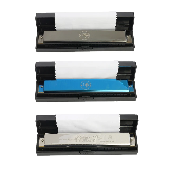 Harmonica Key of C 24 Hole with Case for Professional PlayerBeginnerStudentsChildrenKids Gift