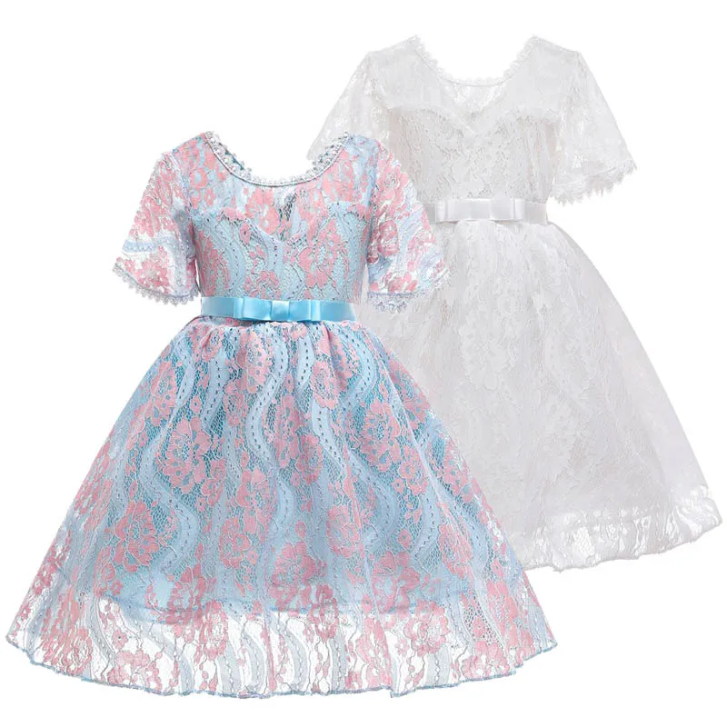 Кружевное платье для маленьких девочек Летняя одежда детей Vestidos Платье