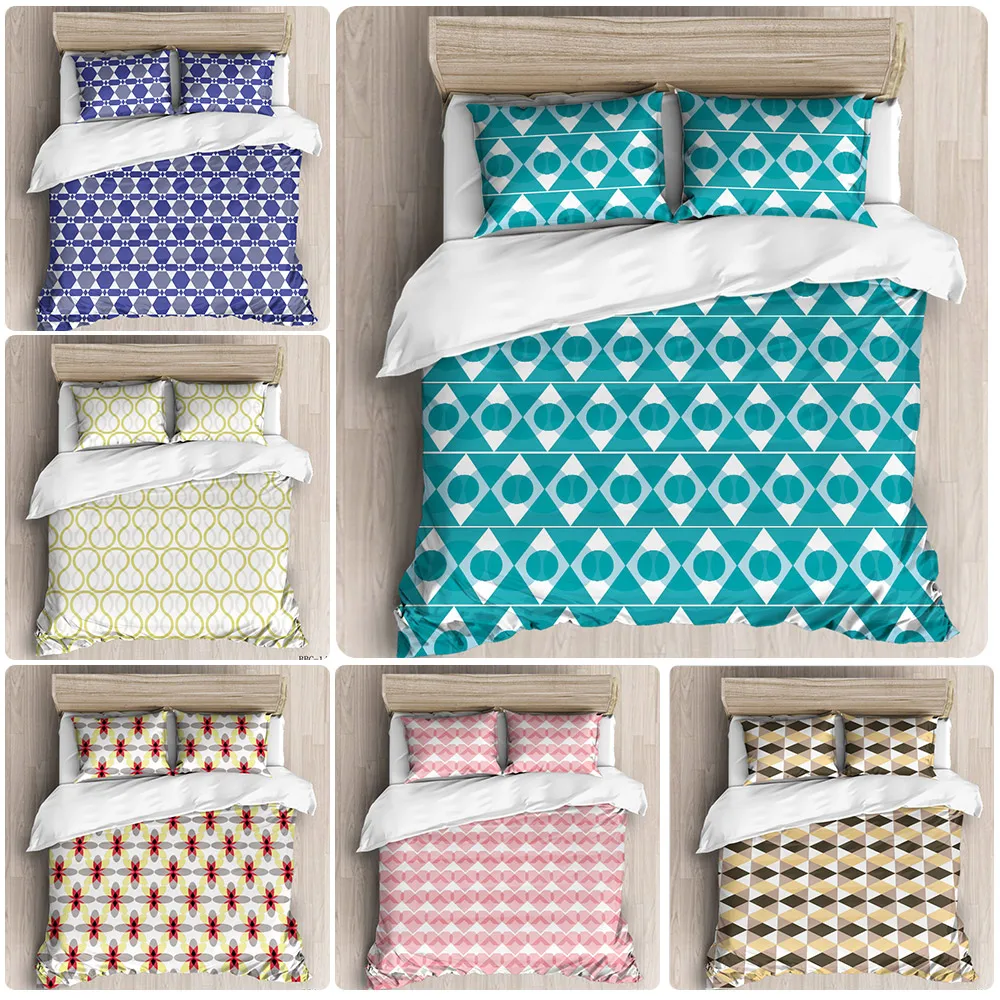 

2020 new geometric simple bedding 2 / 3 Piece Set fashionable geometric pattern simple duvet cover and pillow case