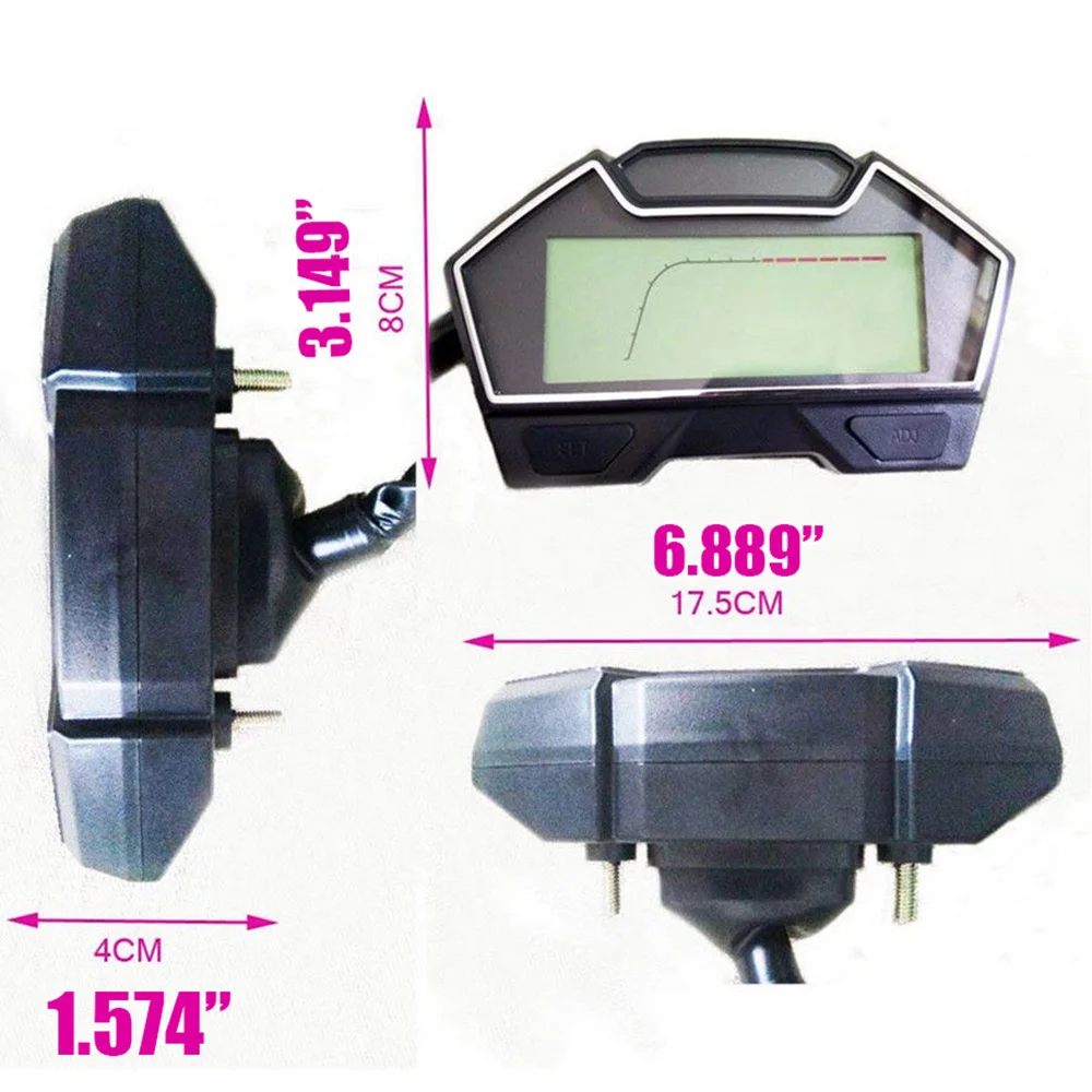 Mayitr 1PC DC 12V Speedo Odo Tacho Meter Gauge MPH Fuel Gear Indicator For Universal Motorcycle 8-22 Inch Wheel