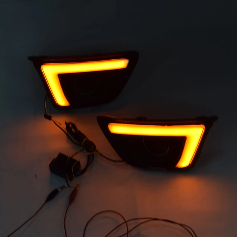 For Honda Jazz Fit Turn Yellow Signal Relay Waterproof Car DRL 12V LED Daytime Running Light Fog Lamp