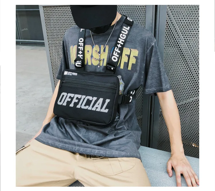 Хип-хоп жилет тактическая сумка через плечо уличная нагрудная сумка Мужская поясная сумка для женщин дорожный пуанк нагрудный жилет поясная сумка