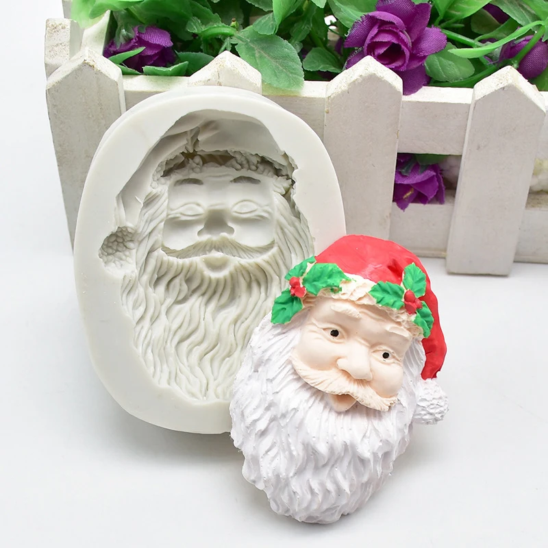 2Pcs Christmas 4 Grid Santa Claus Lollipop Chocolate Mold Creative DIY Tools 