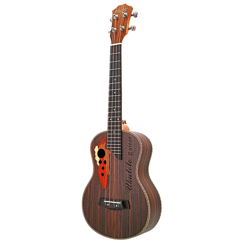 26 дюймов Тенор укулеле виноград звук отверстие Гавайская гитара 4 струны палисандр Ukelele набор с сумкой