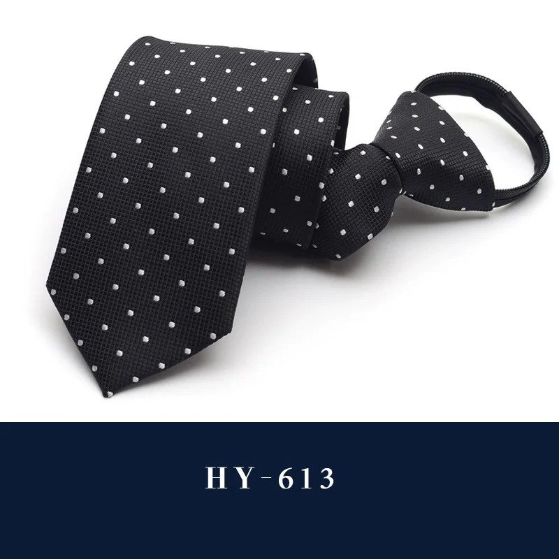 HY-613 High Quality New Designers Brands Fashion Business Casual 6cm Slim Ties for Men Zipper Necktie Formal Wedding with Gift Box - Цвет: HY-613
