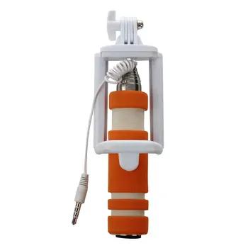 

Mini Self-photo Selfie Stick Expandable Folding Handheld Holder for Cell Phone (orange)