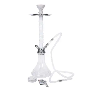 

23'' Large Acrylic Hookah Tall Transparent Shisha Narghile with Color Changing LED Lamp & Remote Control