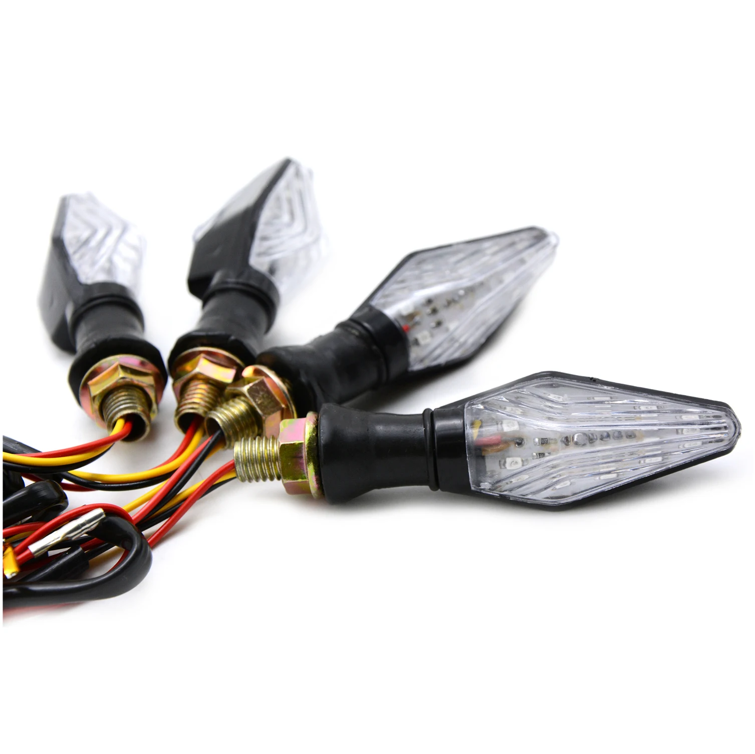 Мотоцикл 12LED поворотник светильник Гибкий Хвост мигающий светильник s для Yamaha Fz16 KAWASAKI Z1000SX Honda Cb 650f 500x cbr650f msx - Цвет: 2 pairs