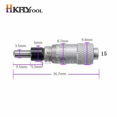 NO.15 0-6.5mm 0-13 мм круглая игольчатая головка микрометра измерительная Мера Инструмент 0-6,5 мм дальномер Точность 0,01 мм плоская резьба - Цвет: NO.15 0-6.5mm
