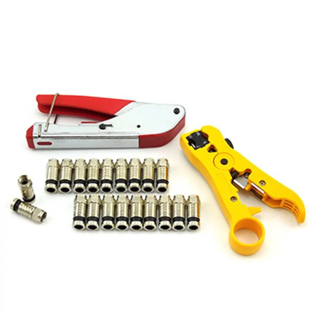

Rg59/Rg6 Coaxial Cable Cable Cable Clamp Wire Stripper Set Professional Portable Beautiful Practical Pliers Blue
