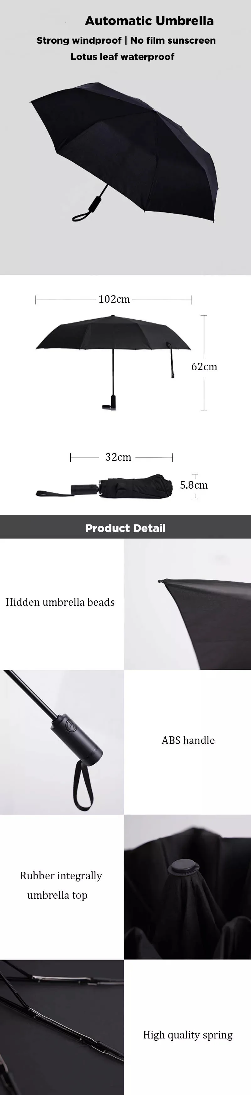 Youpin Folding automatic umbrella WD1 23 inches Strong windproof No film sunscreen waterproof Anti-UV Sun umbrella (2)