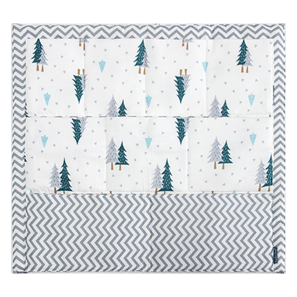 green tree Hanging Multi-pockets Bed Organizer 60*50cm Multi-layer Multifunctional Storage Bag Cartoon Crib Baby Supplies - Цвет: green tree