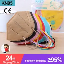 Mascarillas ffp2kn95 ce certificado colorido mascarillafffp2 negra 5 camadas à prova de poeira respirador protetor fpp2 máscara ffp2 adulto