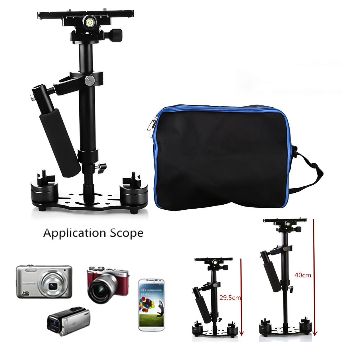 

S40 Pro 40cm Handheld Video Stabilizer Steadicam Aluminum Alloy For Camcorder Camera Video Canon-Nikon-Sony DSLR