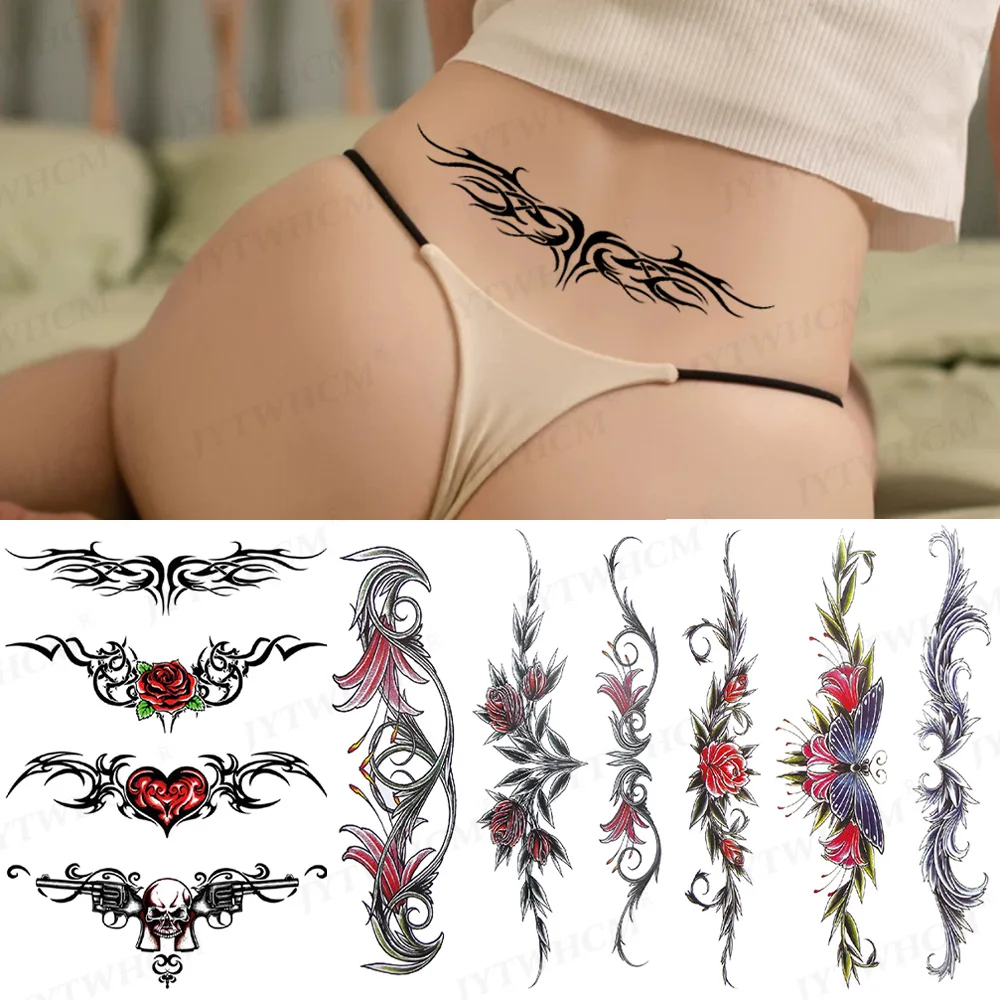 Butterfly Flower Girls Temporary Tattoos Design Waist Fake Sleeve  Waterproof Tattoo Body Stickers Belly Hot Sale 2021 For Women - Temporary  Tattoos - AliExpress