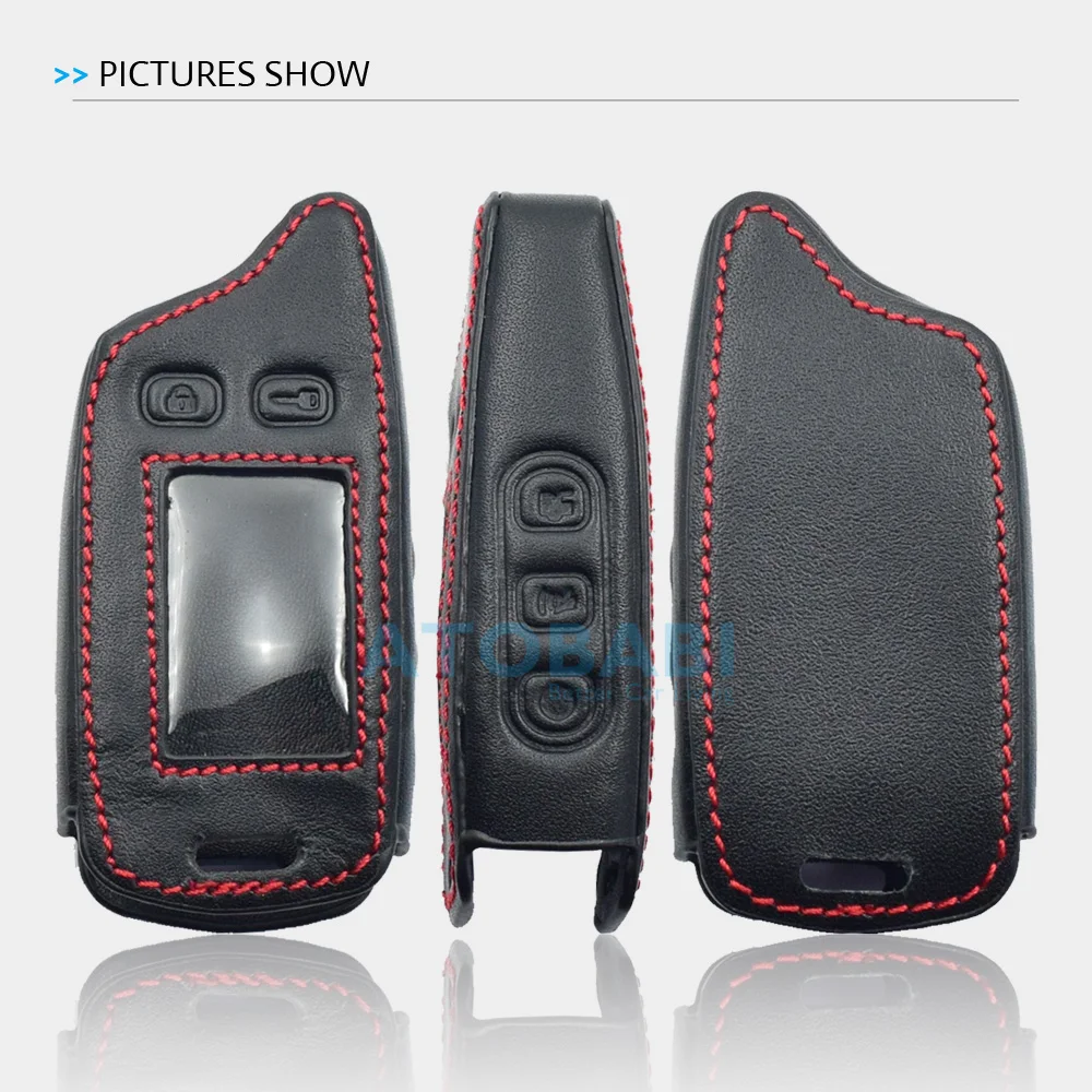 Кожаный чехол для ключей Tomahawk TW9010 TW9020 TW9030 2 Way Car Alarm TW 9010 9030 ЖК-пульт дистанционного управления Fob Крышка Брелок протектор