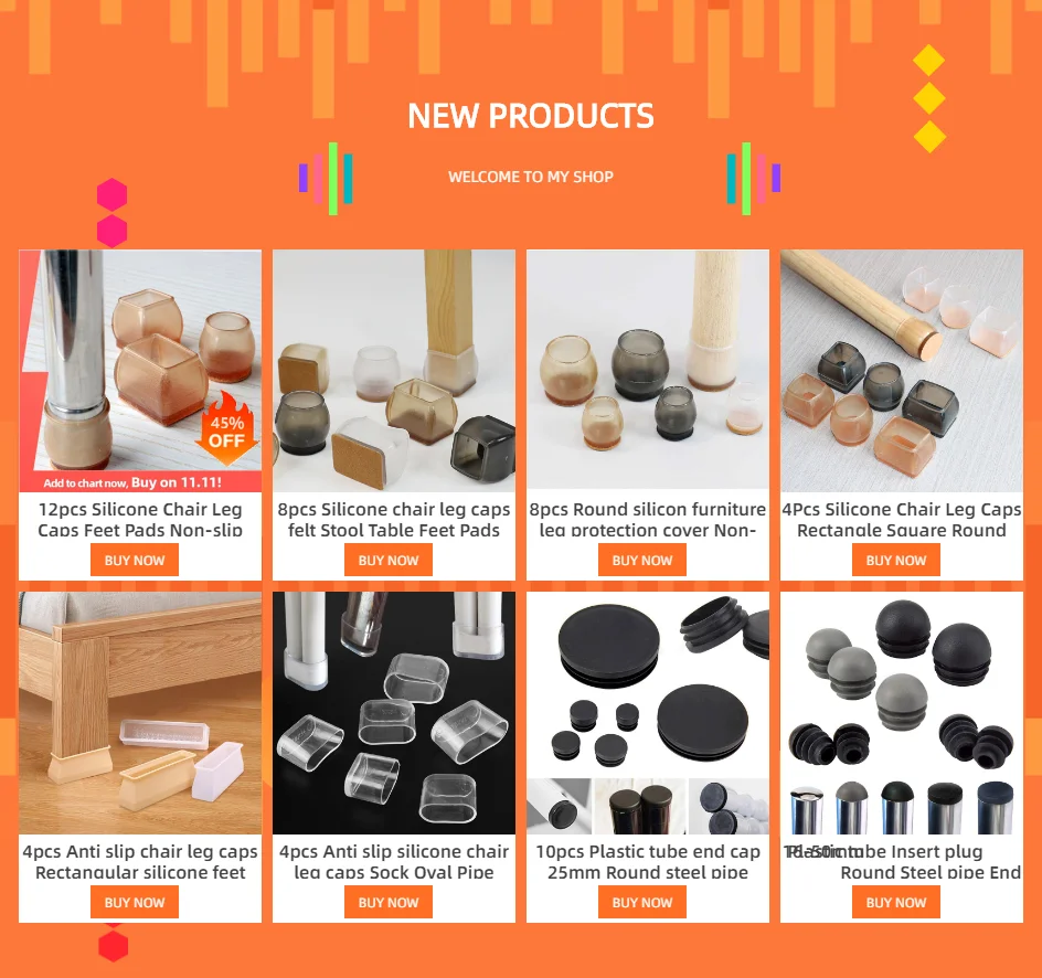 12pcs Silicone Chair Leg Caps Feet Pads Non-slip Furniture sofa Table foot Bottom Covers felt Wood Floor Protectors home decor
