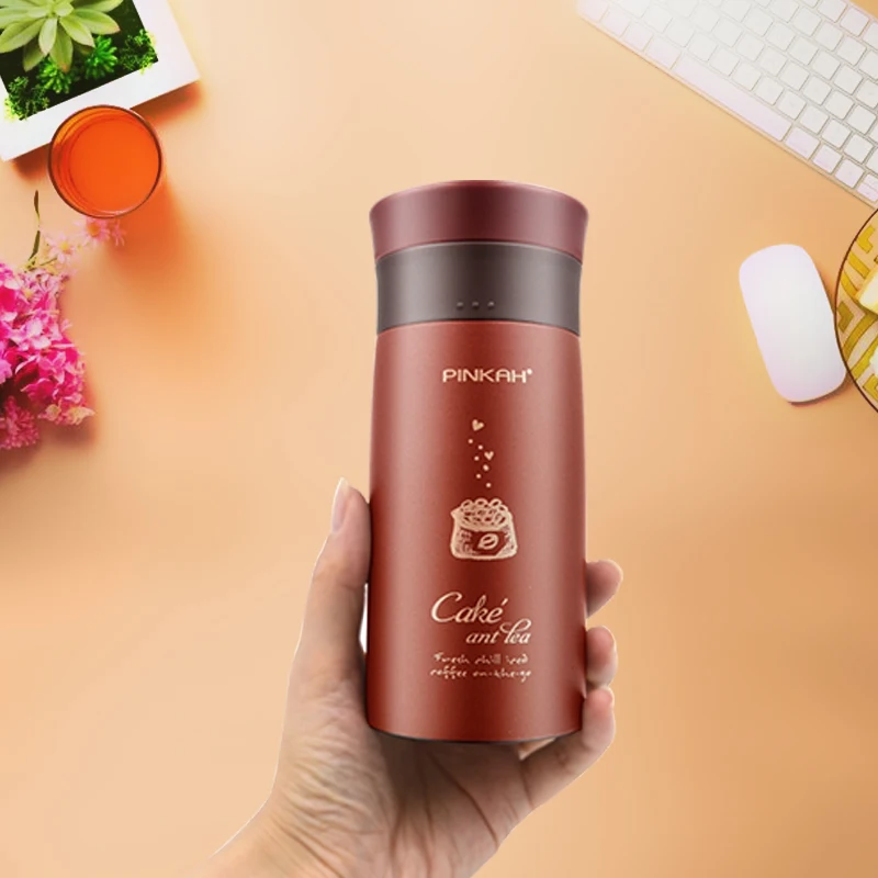 PINKAH Lightweight Thermos Cup 304 Stainless Steel With Tea Filter