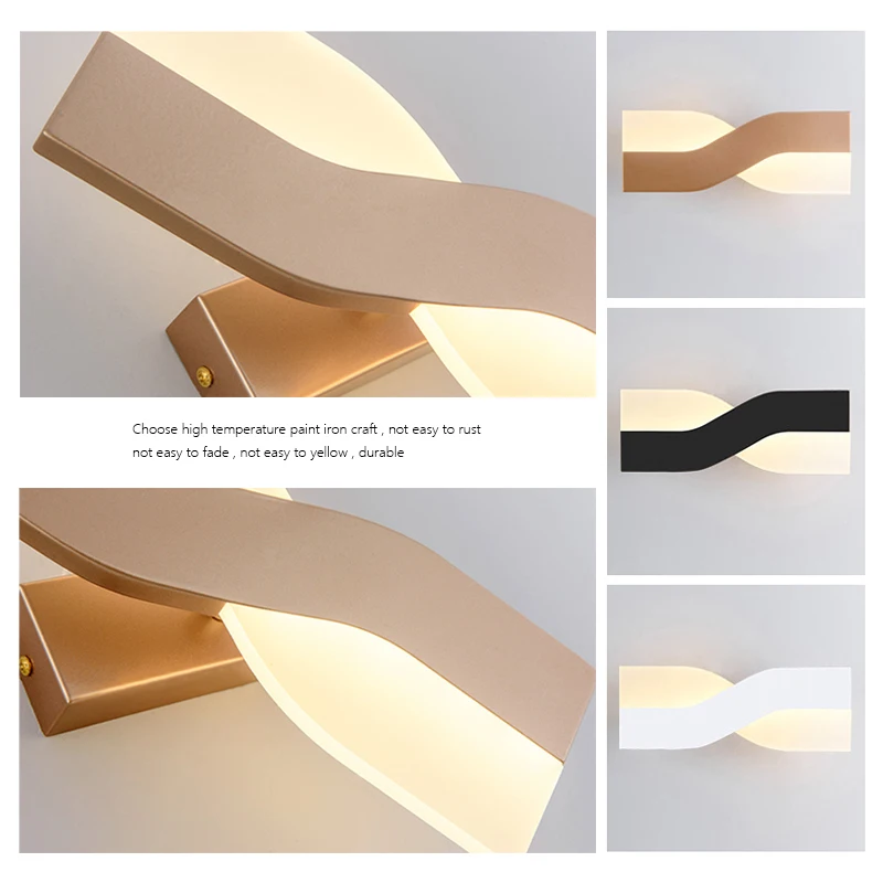 Минималистичный скандинавский стиль прикроватный настенный светильник для спальни 28 см 350 градусов Поворотный Настенный светильник для внутреннего декора ванной зеркальный свет