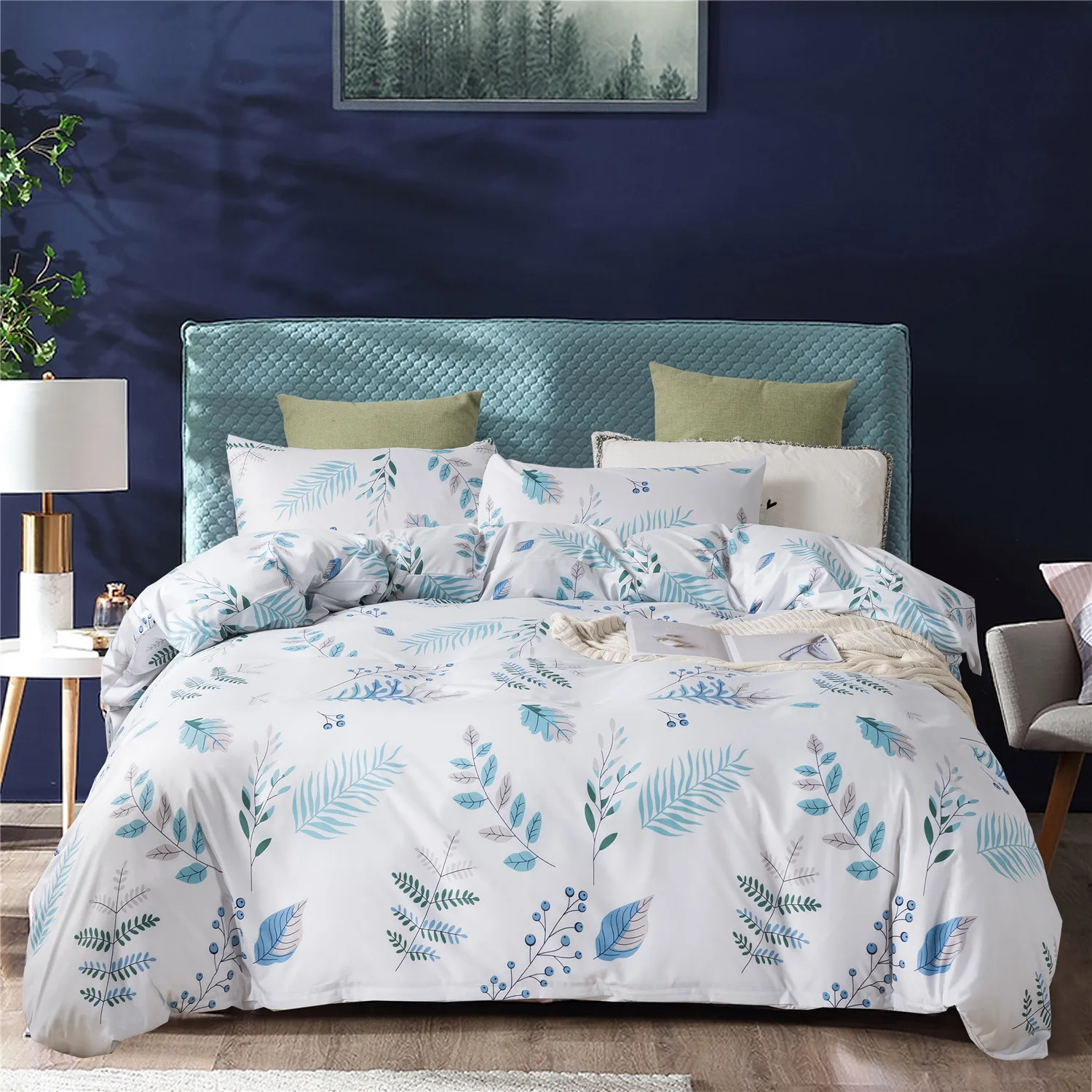 

HM Life Duvet Cover Sets American Standard Size 11 Colors 3Pcs/Set Simple Style Comfortable Soft Tencel Cotton Bedding Sets